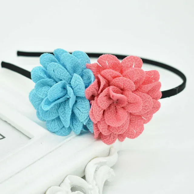 2018 New Children's flower headband hollow solid color accessories gum for hair hair band girls headbands