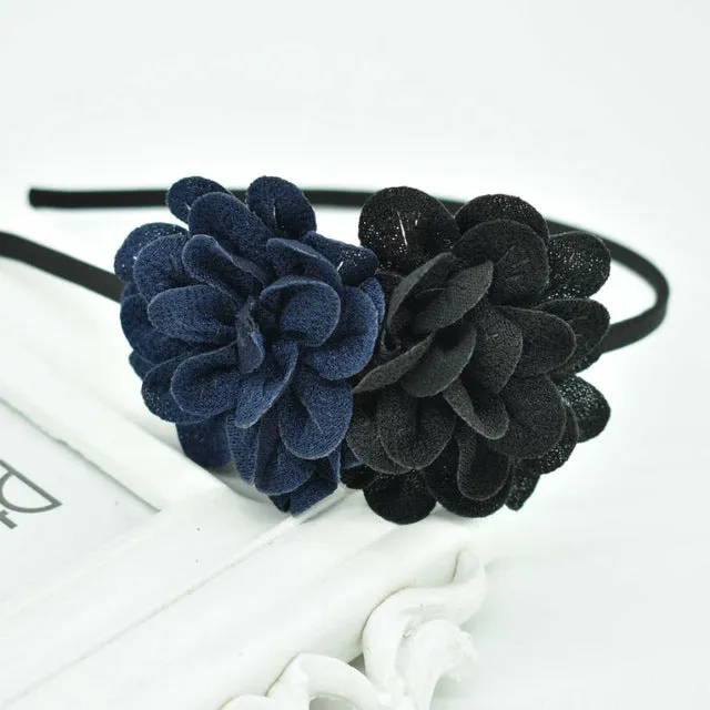 2018 New Children's flower headband hollow solid color accessories gum for hair hair band girls headbands