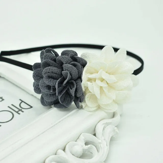 2018 New Children's flower headband hollow solid color accessories gum for hair hair band girls headbands