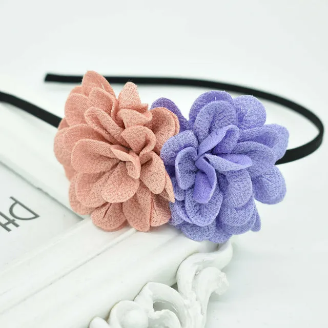 2018 New Children's flower headband hollow solid color accessories gum for hair hair band girls headbands