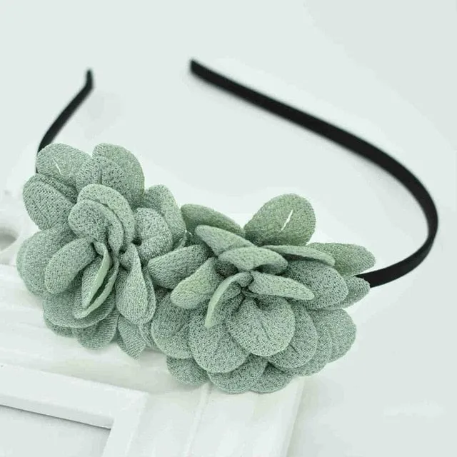 2018 New Children's flower headband hollow solid color accessories gum for hair hair band girls headbands