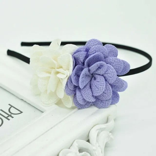 2018 New Children's flower headband hollow solid color accessories gum for hair hair band girls headbands