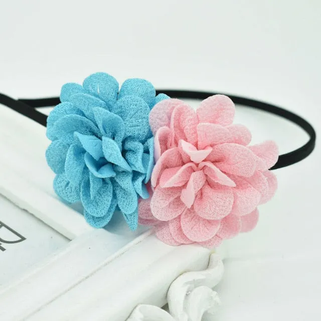 2018 New Children's flower headband hollow solid color accessories gum for hair hair band girls headbands
