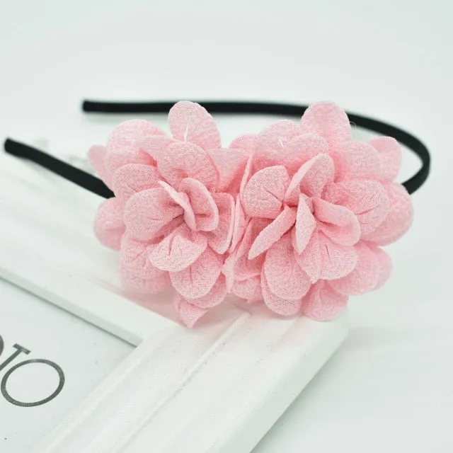 2018 New Children's flower headband hollow solid color accessories gum for hair hair band girls headbands