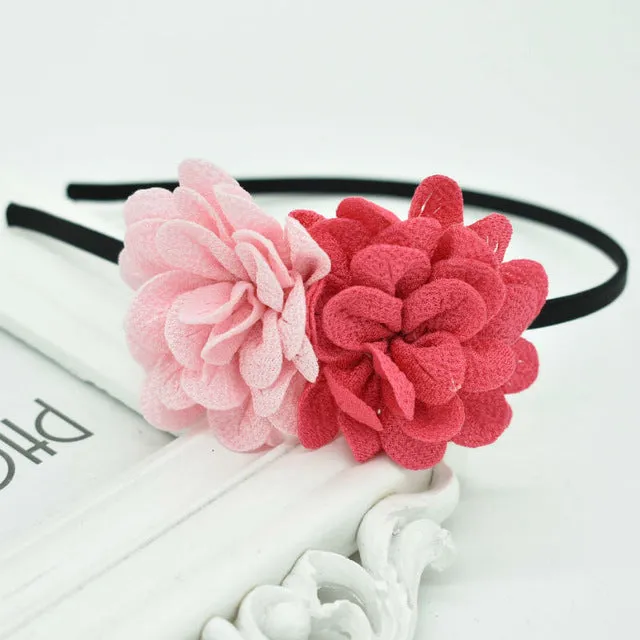 2018 New Children's flower headband hollow solid color accessories gum for hair hair band girls headbands