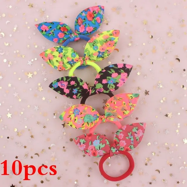 2019 NEW 100pcs/lot Spandex material Head rope hair accessories for girls kids elastic hair bands scrunchie (Striped colors mix)