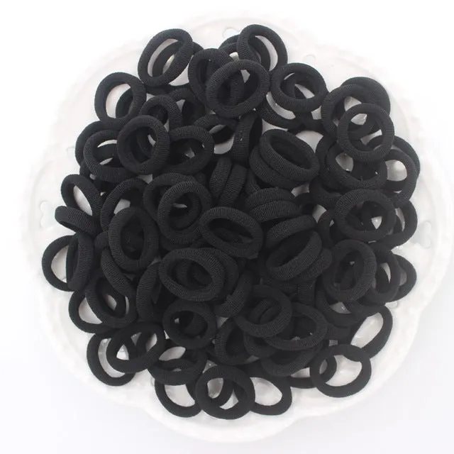 2019 NEW 100pcs/lot Spandex material Head rope hair accessories for girls kids elastic hair bands scrunchie (Striped colors mix)