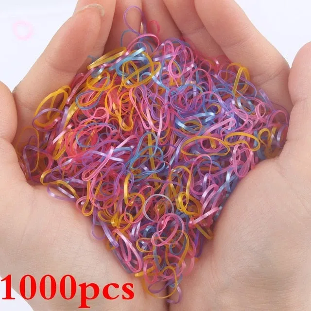 2019 NEW 100pcs/lot Spandex material Head rope hair accessories for girls kids elastic hair bands scrunchie (Striped colors mix)