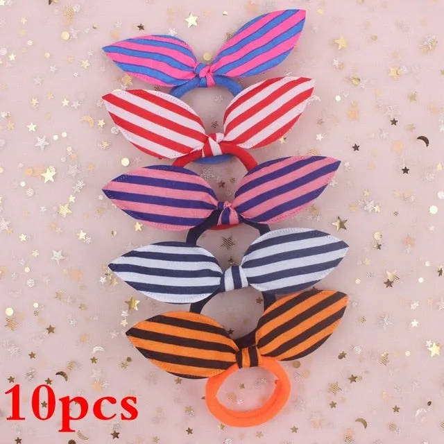 2019 NEW 100pcs/lot Spandex material Head rope hair accessories for girls kids elastic hair bands scrunchie (Striped colors mix)