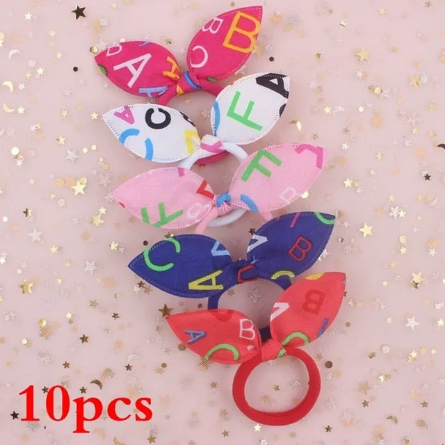 2019 NEW 100pcs/lot Spandex material Head rope hair accessories for girls kids elastic hair bands scrunchie (Striped colors mix)