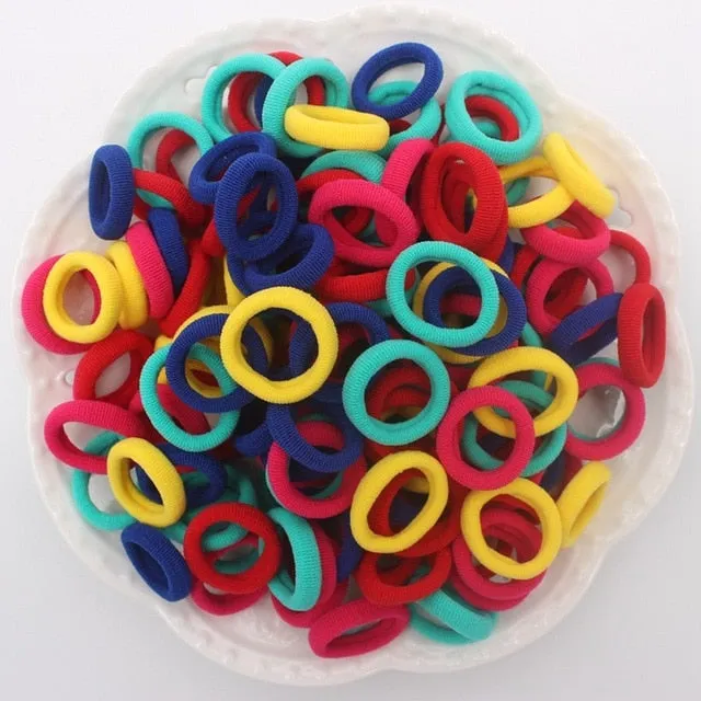 2019 NEW 100pcs/lot Spandex material Head rope hair accessories for girls kids elastic hair bands scrunchie (Striped colors mix)