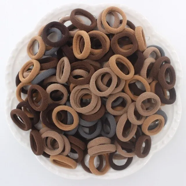 2019 NEW 100pcs/lot Spandex material Head rope hair accessories for girls kids elastic hair bands scrunchie (Striped colors mix)