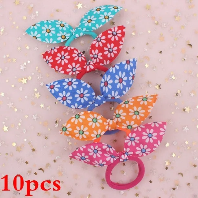 2019 NEW 100pcs/lot Spandex material Head rope hair accessories for girls kids elastic hair bands scrunchie (Striped colors mix)
