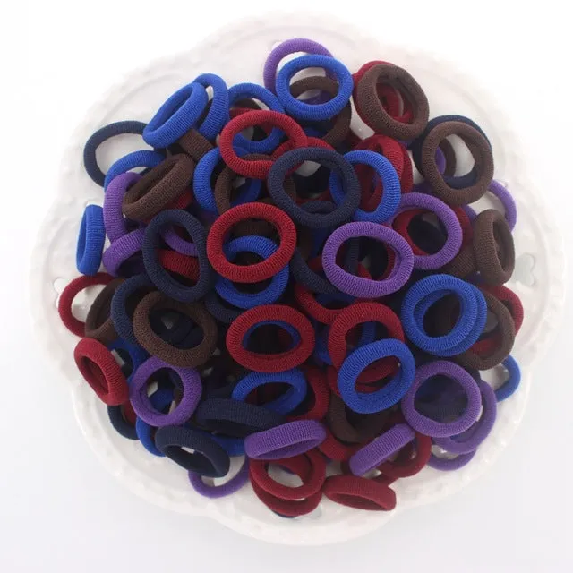 2019 NEW 100pcs/lot Spandex material Head rope hair accessories for girls kids elastic hair bands scrunchie (Striped colors mix)