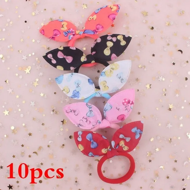 2019 NEW 100pcs/lot Spandex material Head rope hair accessories for girls kids elastic hair bands scrunchie (Striped colors mix)