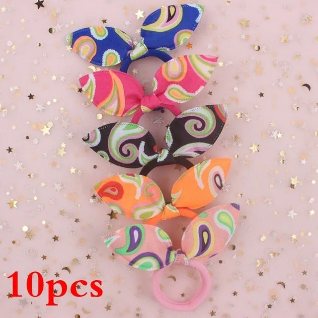 2019 NEW 100pcs/lot Spandex material Head rope hair accessories for girls kids elastic hair bands scrunchie (Striped colors mix)