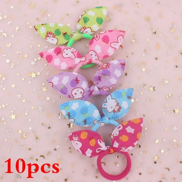 2019 NEW 100pcs/lot Spandex material Head rope hair accessories for girls kids elastic hair bands scrunchie (Striped colors mix)
