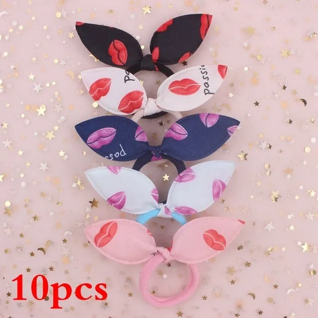 2019 NEW 100pcs/lot Spandex material Head rope hair accessories for girls kids elastic hair bands scrunchie (Striped colors mix)