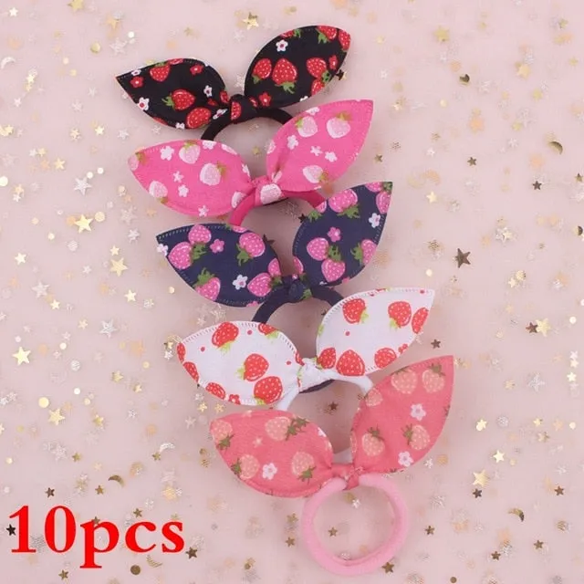 2019 NEW 100pcs/lot Spandex material Head rope hair accessories for girls kids elastic hair bands scrunchie (Striped colors mix)