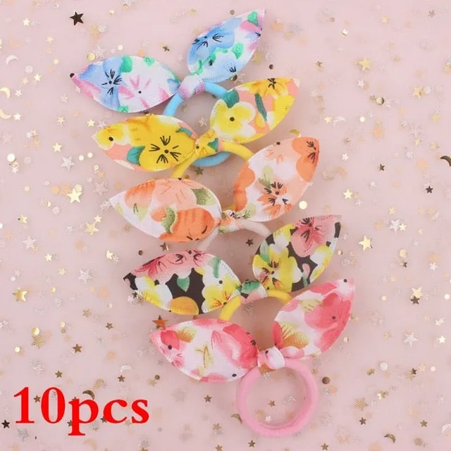 2019 NEW 100pcs/lot Spandex material Head rope hair accessories for girls kids elastic hair bands scrunchie (Striped colors mix)