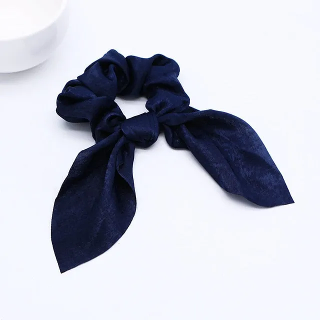 2019 New Bow Streamers Hair Ring Fashion Ribbon Girl Hair Bands Scrunchies Ponytail Hair Bows Girl Holder Rope Hair Accessories