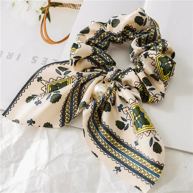 2019 New Bow Streamers Hair Ring Fashion Ribbon Girl Hair Bands Scrunchies Ponytail Hair Bows Girl Holder Rope Hair Accessories