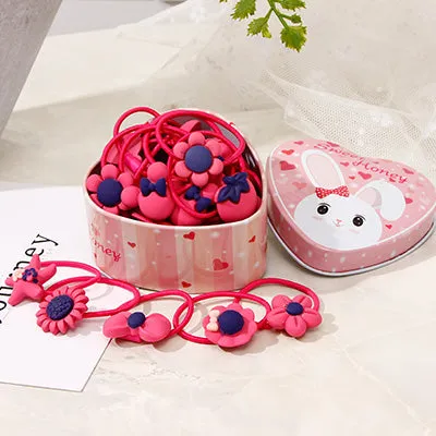 20pcs/Lot New Gift Box Packed Girls Cute Cartoon Elastic Hair Bands Headwear Scrunchies Rubber Bands Headbands Hair Accessories