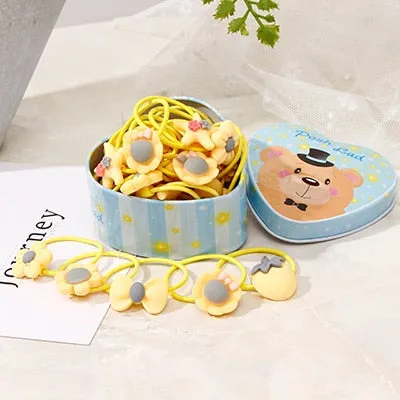 20pcs/Lot New Gift Box Packed Girls Cute Cartoon Elastic Hair Bands Headwear Scrunchies Rubber Bands Headbands Hair Accessories