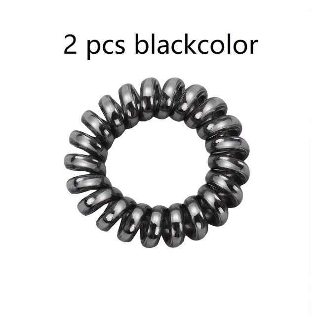 2/5 pcs Multicolor Elastic Hair Bands Spiral Shape Ponytail Hair Ties Gum Rubber Band Hair Rope Telephone Wire Hair Accessories