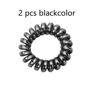 2/5 pcs Multicolor Elastic Hair Bands Spiral Shape Ponytail Hair Ties Gum Rubber Band Hair Rope Telephone Wire Hair Accessories