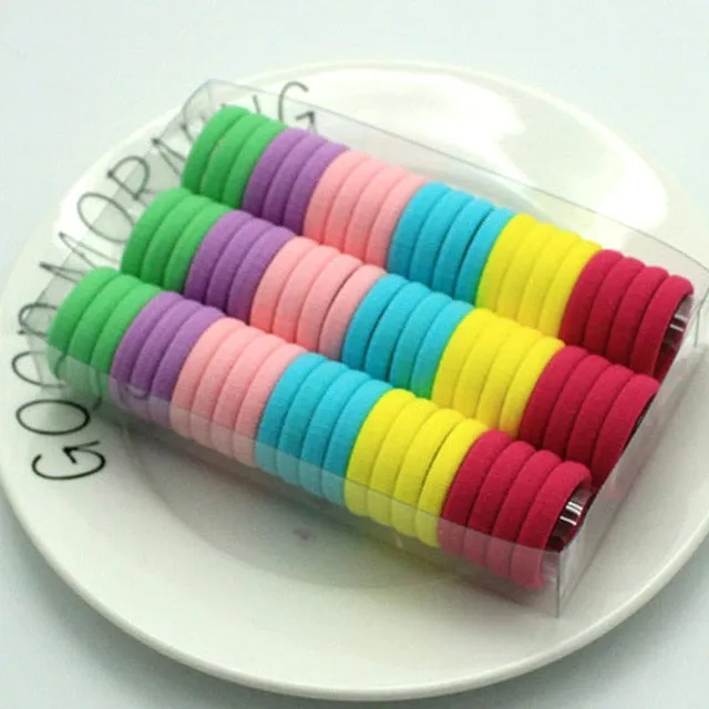 3cm 66pcs/ box cute Candy Colour elastic hair band Rubber Bands Kids hairband Hair Accessories for Girl Headband Hair Rope