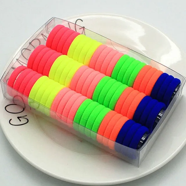 3cm 66pcs/ box cute Candy Colour elastic hair band Rubber Bands Kids hairband Hair Accessories for Girl Headband Hair Rope