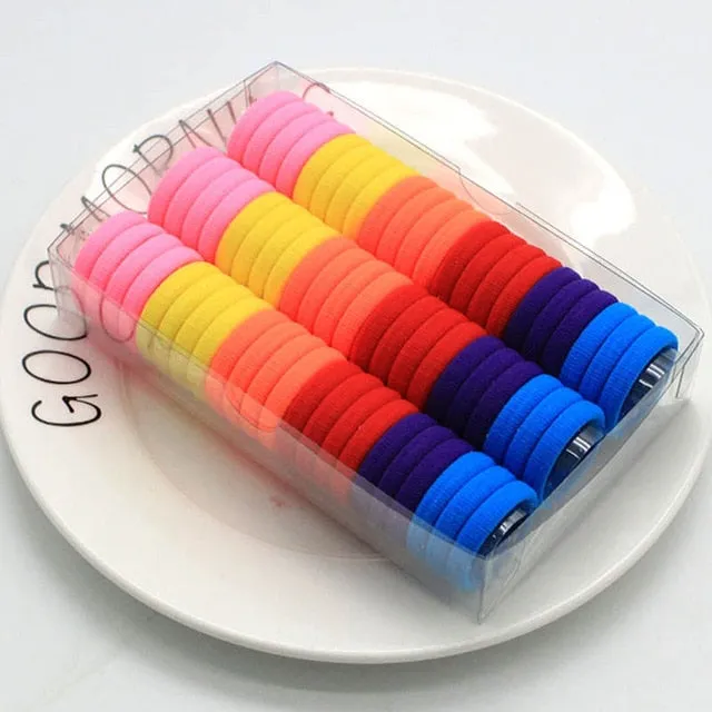 3cm 66pcs/ box cute Candy Colour elastic hair band Rubber Bands Kids hairband Hair Accessories for Girl Headband Hair Rope