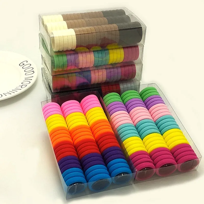3cm 66pcs/ box cute Candy Colour elastic hair band Rubber Bands Kids hairband Hair Accessories for Girl Headband Hair Rope