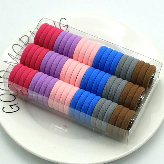 3cm 66pcs/ box cute Candy Colour elastic hair band Rubber Bands Kids hairband Hair Accessories for Girl Headband Hair Rope