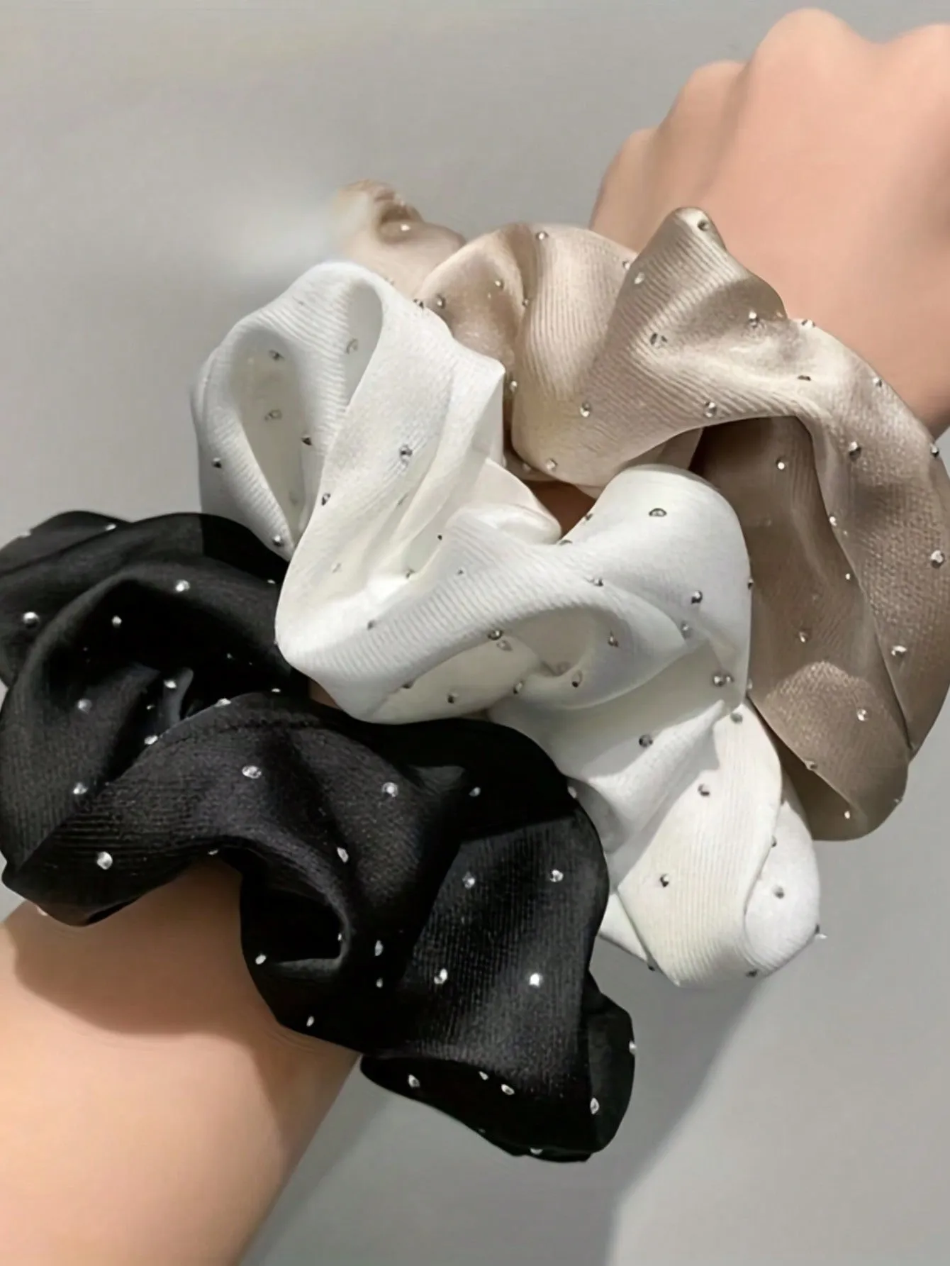 3pcs Hot Drilling Organza Hairbands