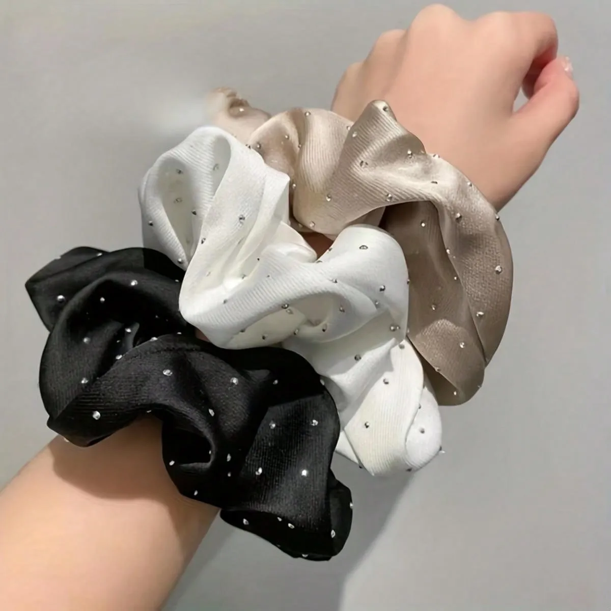 3pcs Hot Drilling Organza Hairbands