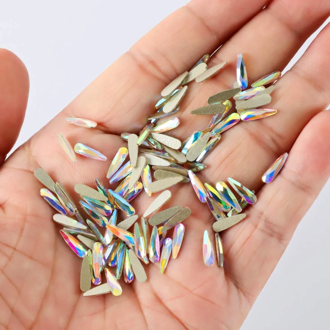5000Pcs Ultra Mini 1.2mm Diamond DIY Glass Sand Rhinestones Beads Iridescent Crystals Long Lasting AB Shine Like Swarovski for Nail Art DIY Crafts& Nail Beauty Makeup (Gel Glue Not Included)