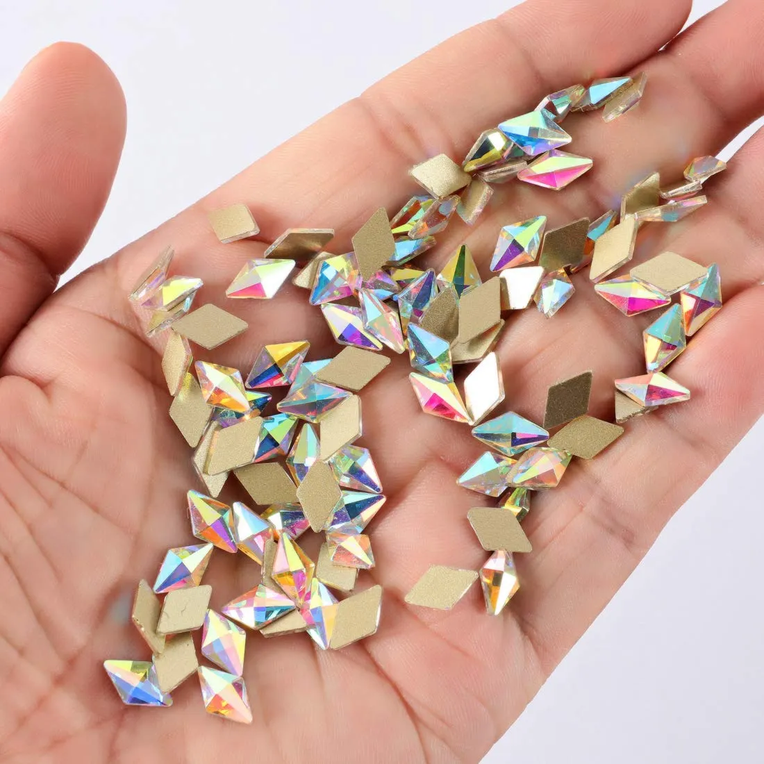 5000Pcs Ultra Mini 1.2mm Diamond DIY Glass Sand Rhinestones Beads Iridescent Crystals Long Lasting AB Shine Like Swarovski for Nail Art DIY Crafts& Nail Beauty Makeup (Gel Glue Not Included)