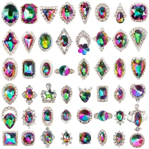 5000Pcs Ultra Mini 1.2mm Diamond DIY Glass Sand Rhinestones Beads Iridescent Crystals Long Lasting AB Shine Like Swarovski for Nail Art DIY Crafts& Nail Beauty Makeup (Gel Glue Not Included)