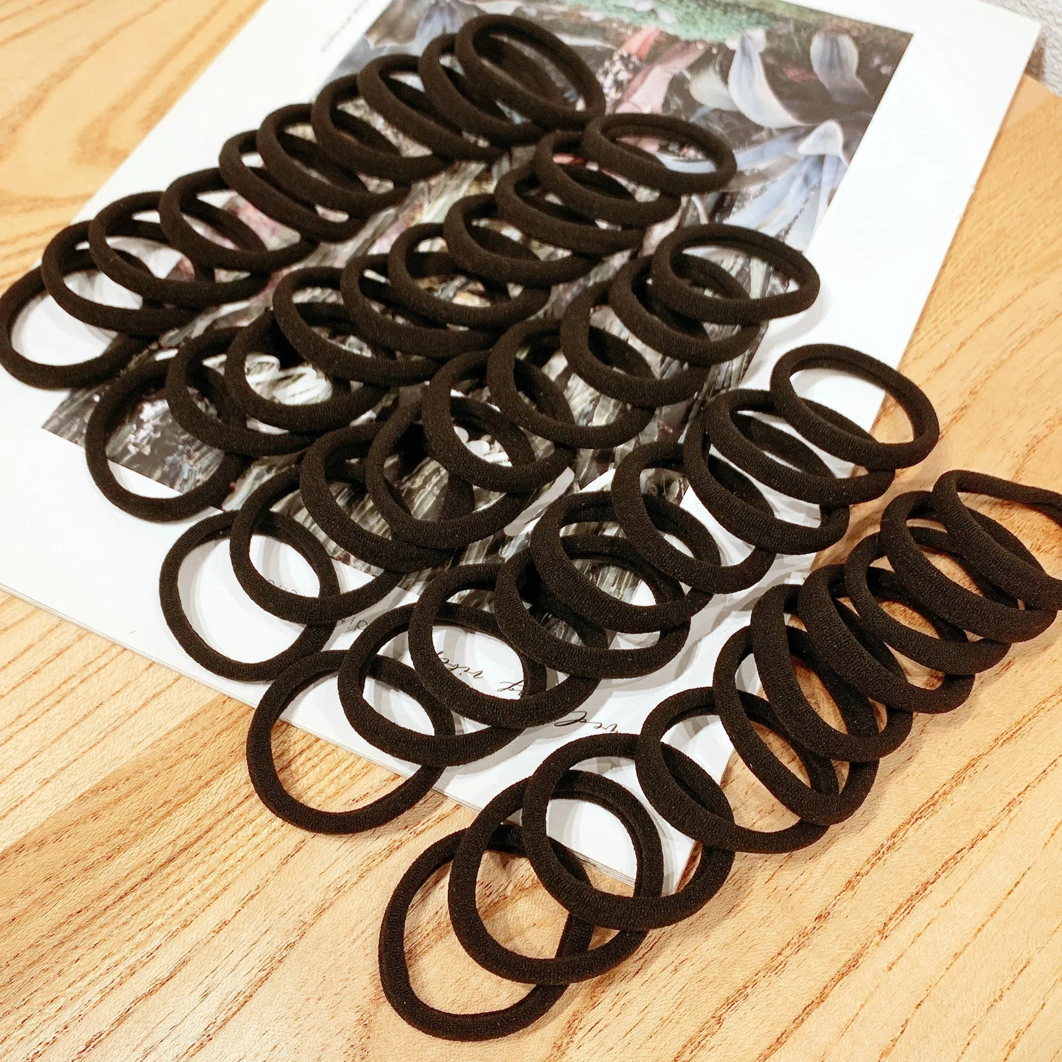 50/100 Pack Black Hair Bands for Women Girls Hairband High Elastic Rubber Band Hair Ties Ponytail Holder Scrunchies