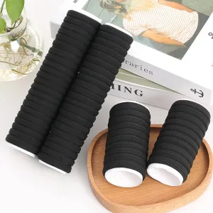 50/100 Pack Black Hair Bands for Women Girls Hairband High Elastic Rubber Band Hair Ties Ponytail Holder Scrunchies