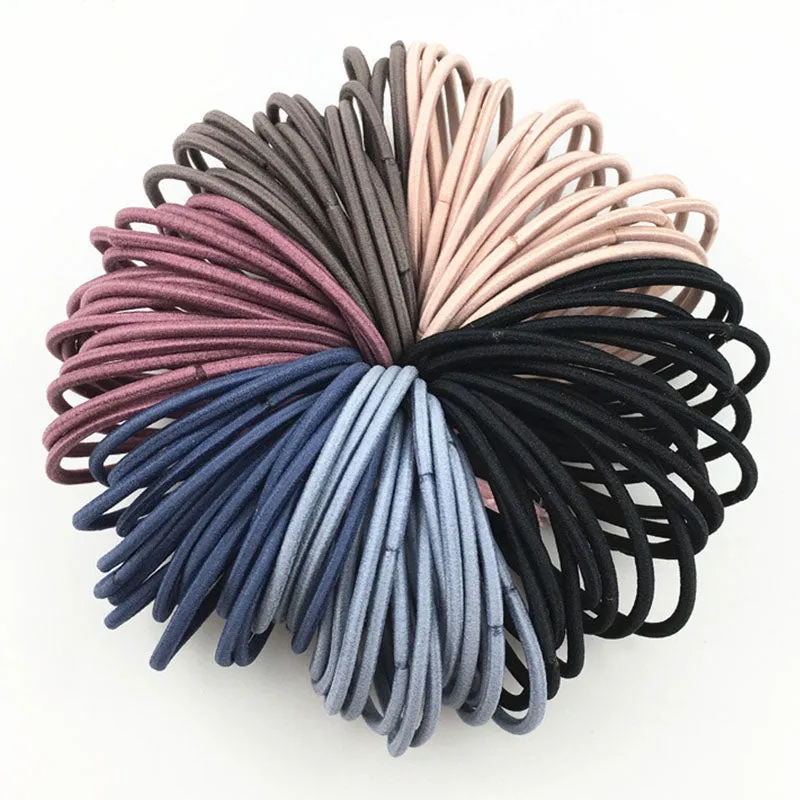50pcs/lot 5CM Hair Accessories women Rubber bands Scrunchy Elastic Hair Bands Girls Headband decorations ties  Gum for hair