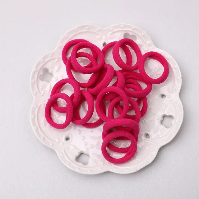 50pcs/lot kids hair rope Hair Accessories Scrunchy Elastic Hair Bands HairBand Girls decorations Rubber Band for hair 3cm