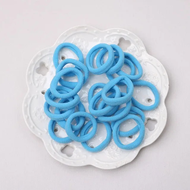 50pcs/lot kids hair rope Hair Accessories Scrunchy Elastic Hair Bands HairBand Girls decorations Rubber Band for hair 3cm