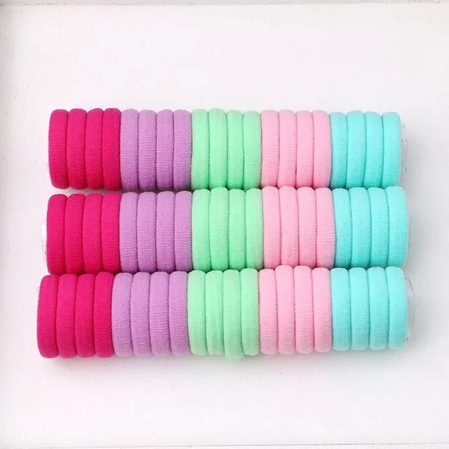 50pcs/lot kids hair rope Hair Accessories Scrunchy Elastic Hair Bands HairBand Girls decorations Rubber Band for hair 3cm