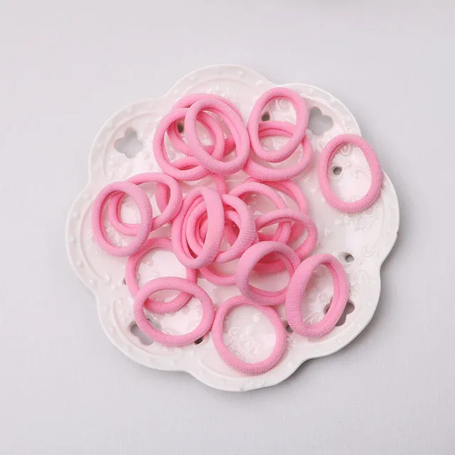 50pcs/lot kids hair rope Hair Accessories Scrunchy Elastic Hair Bands HairBand Girls decorations Rubber Band for hair 3cm