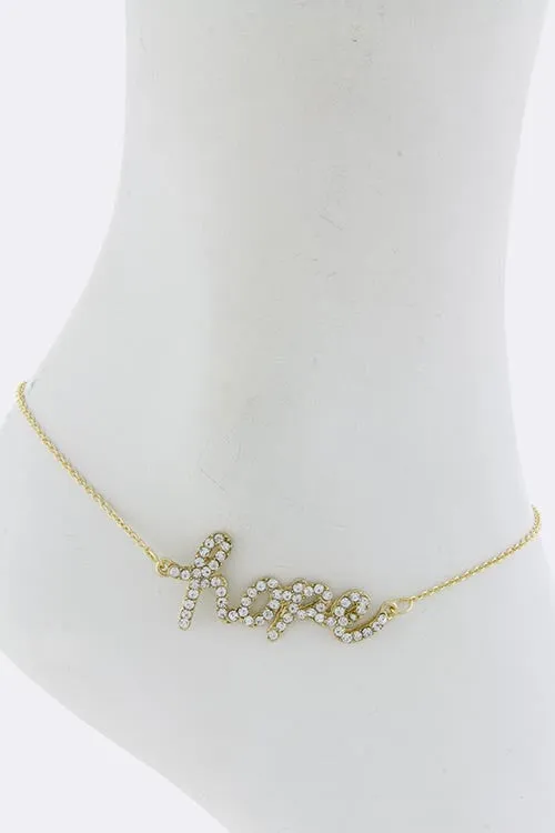 $7 Crystal "Hope" Anklet  (48 hour promotional deal)