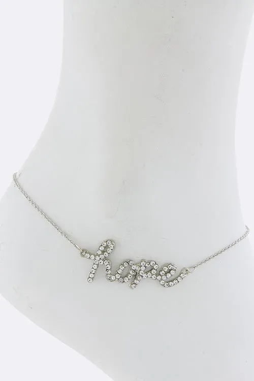 $7 Crystal "Hope" Anklet  (48 hour promotional deal)