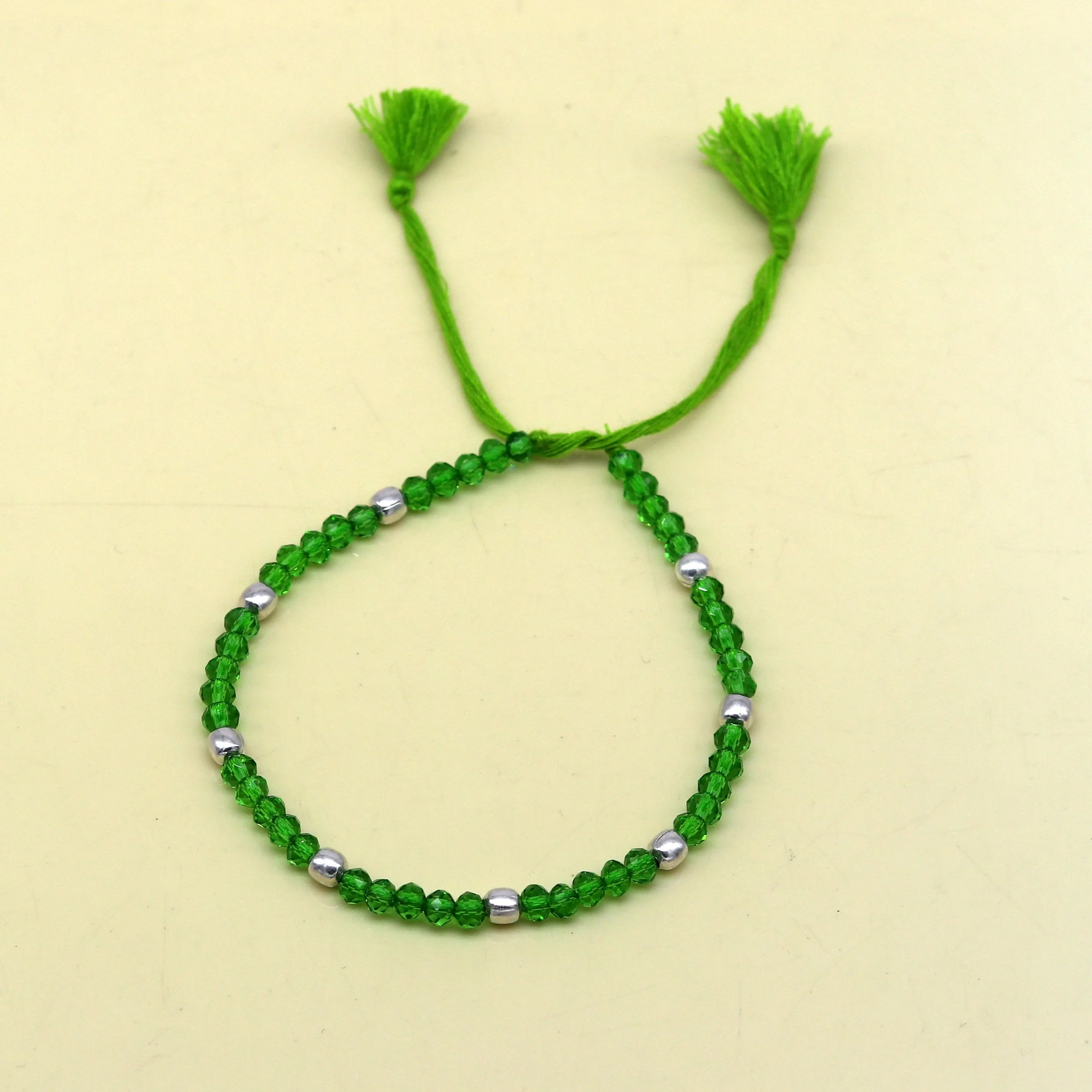 925 sterling silver beads and semi precious green stone thread anklets, custom made ankle bracelet, pretty gift modern beaded jewelry ank248
